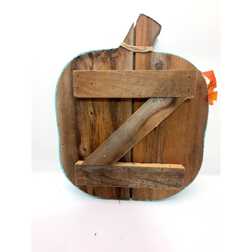 Rustic Teal Wooden Pumpkin Fall Decor Shabby Chic Autumn Thanksgiving Sign - Picture 3 of 8